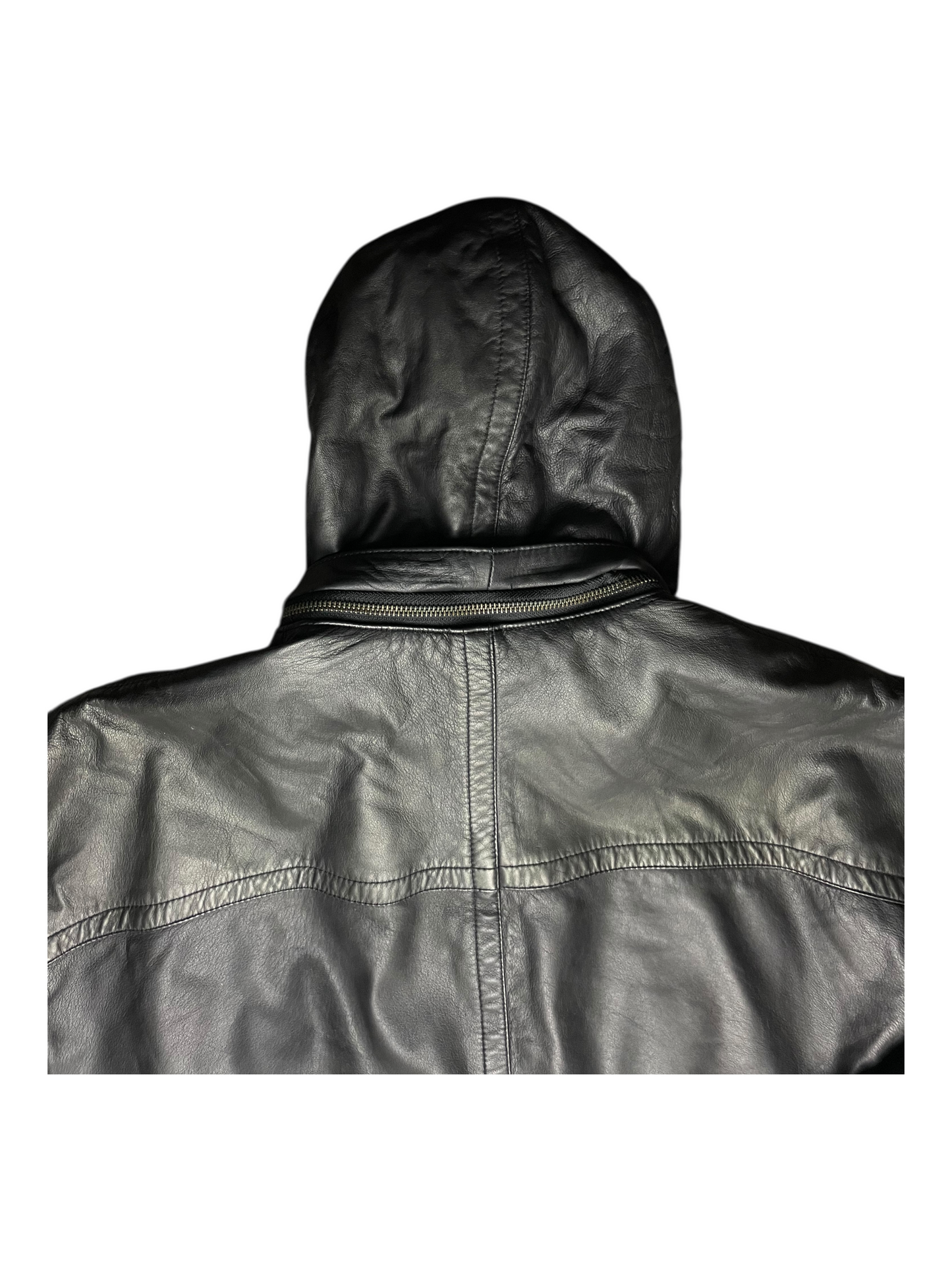 Burberry London Hooded Leather Jacket Men's Size XXL