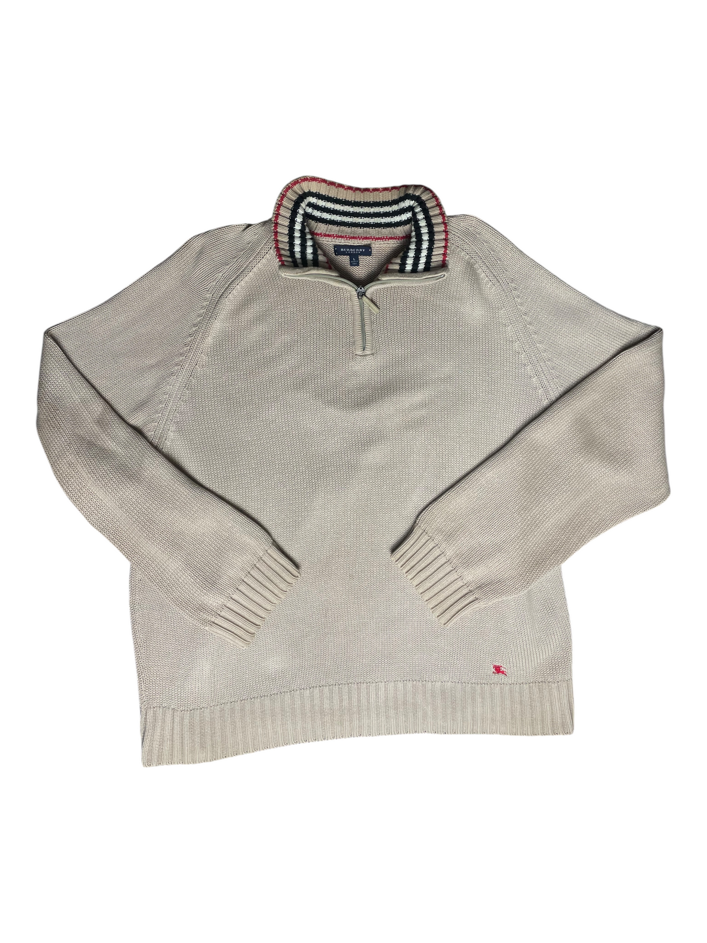 Burberry London Quarter Zip Knit Jumper Men's Size L