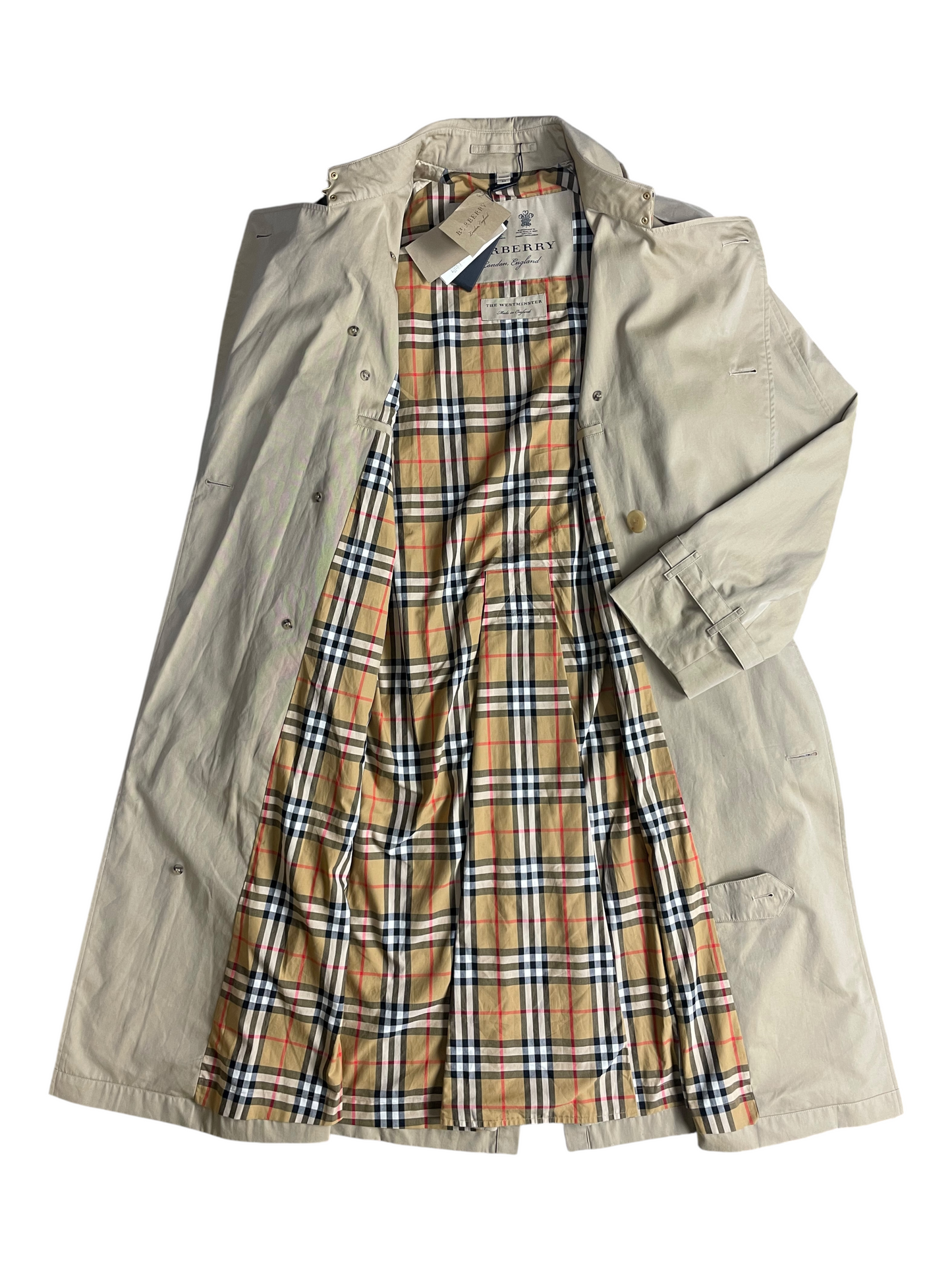 Burberry London Belted & Breasted Trench Coat Men's Size S