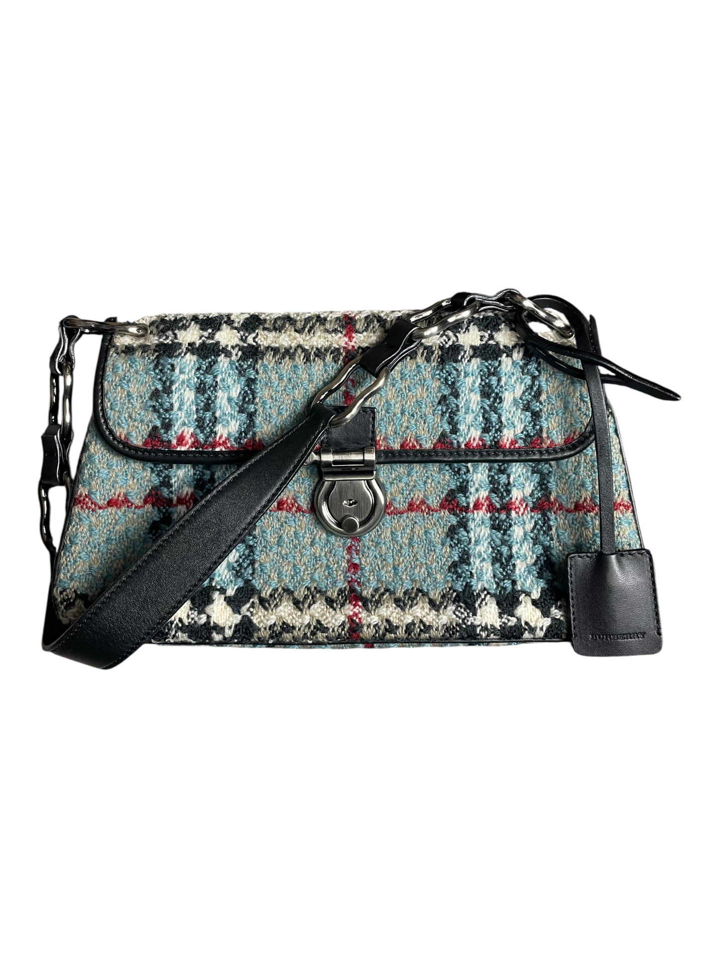 Burberry London Tweed Jacket & Skirt Set With Pocketbook Handbag