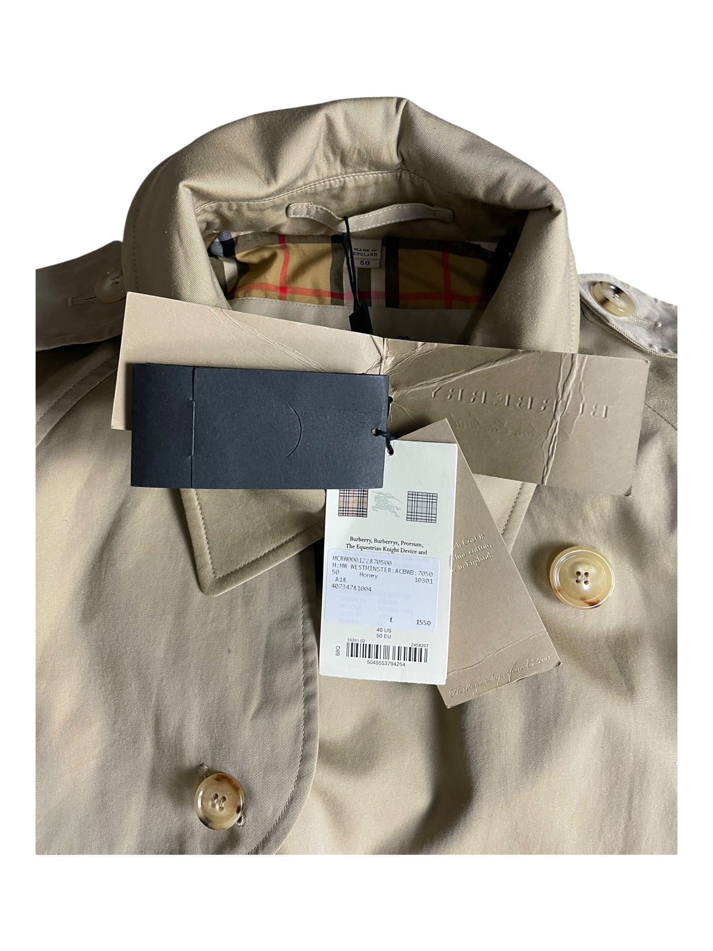 Burberry London Belted & Breasted Trench Coat Men's Size S