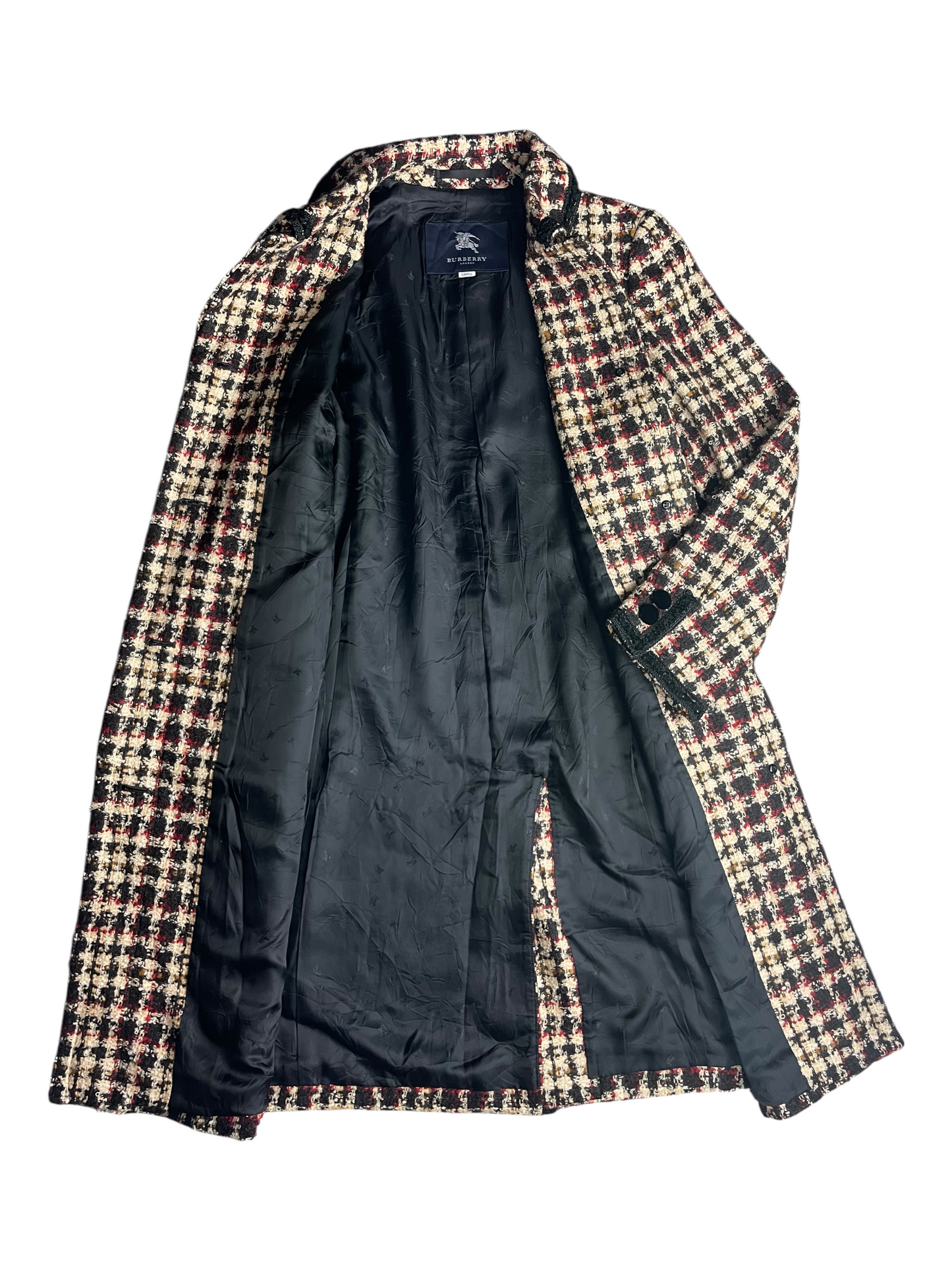 SAMPLE Burberry London Tweed Trench Coat Women's Size UK 8