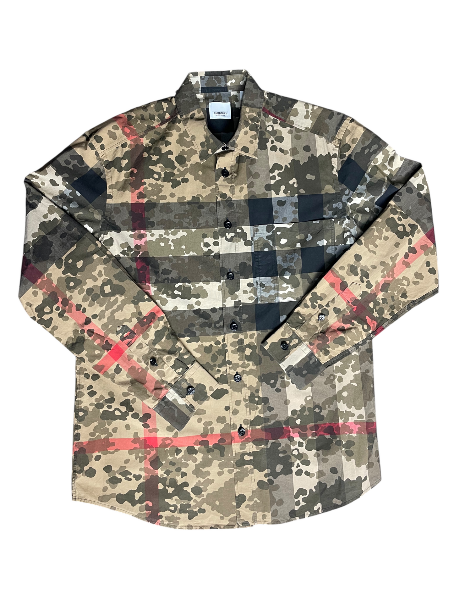 New Season Burberry Camouflage Print Shirt Men's Size L