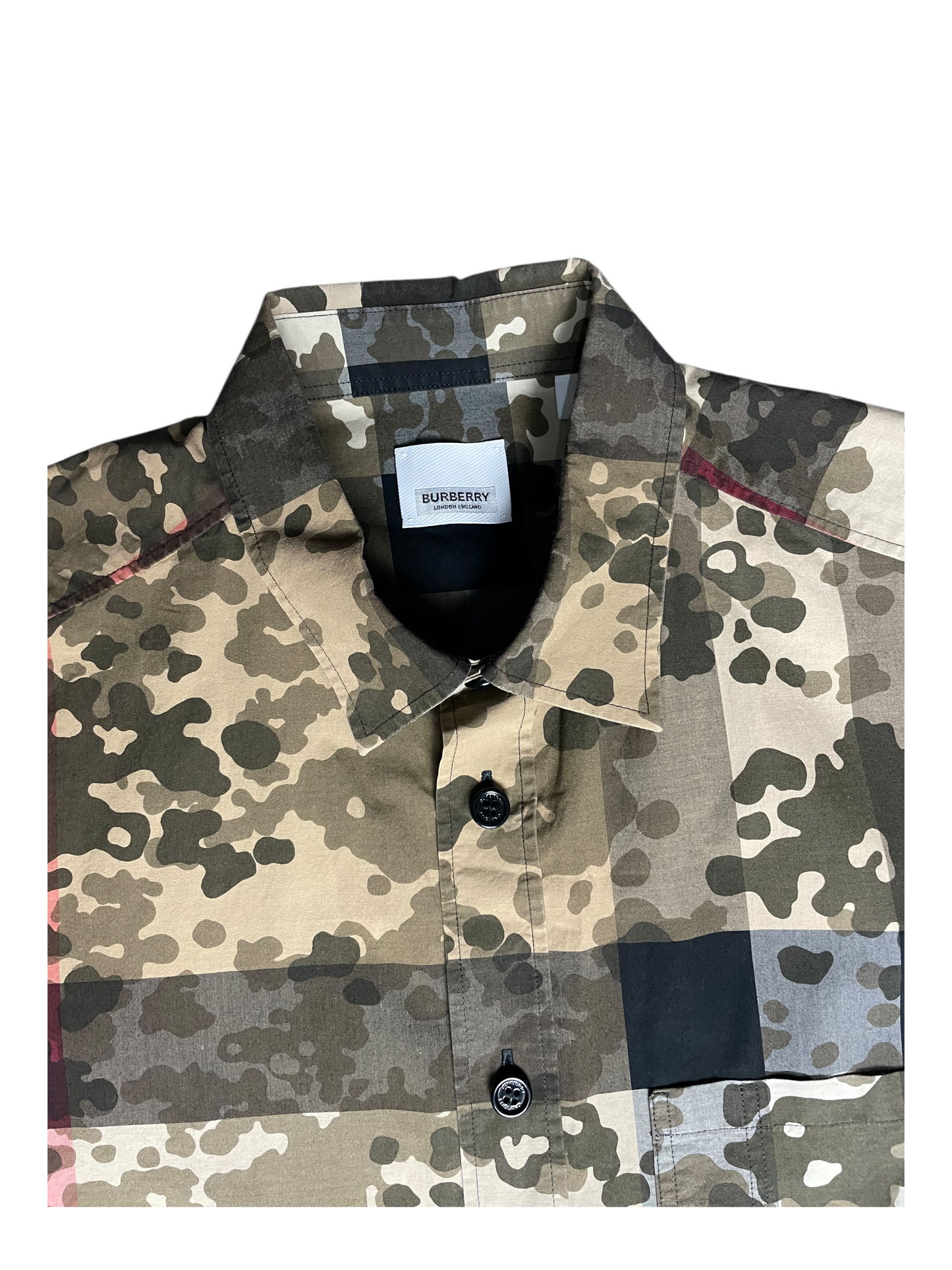 New Season Burberry Camouflage Print Shirt Men's Size L