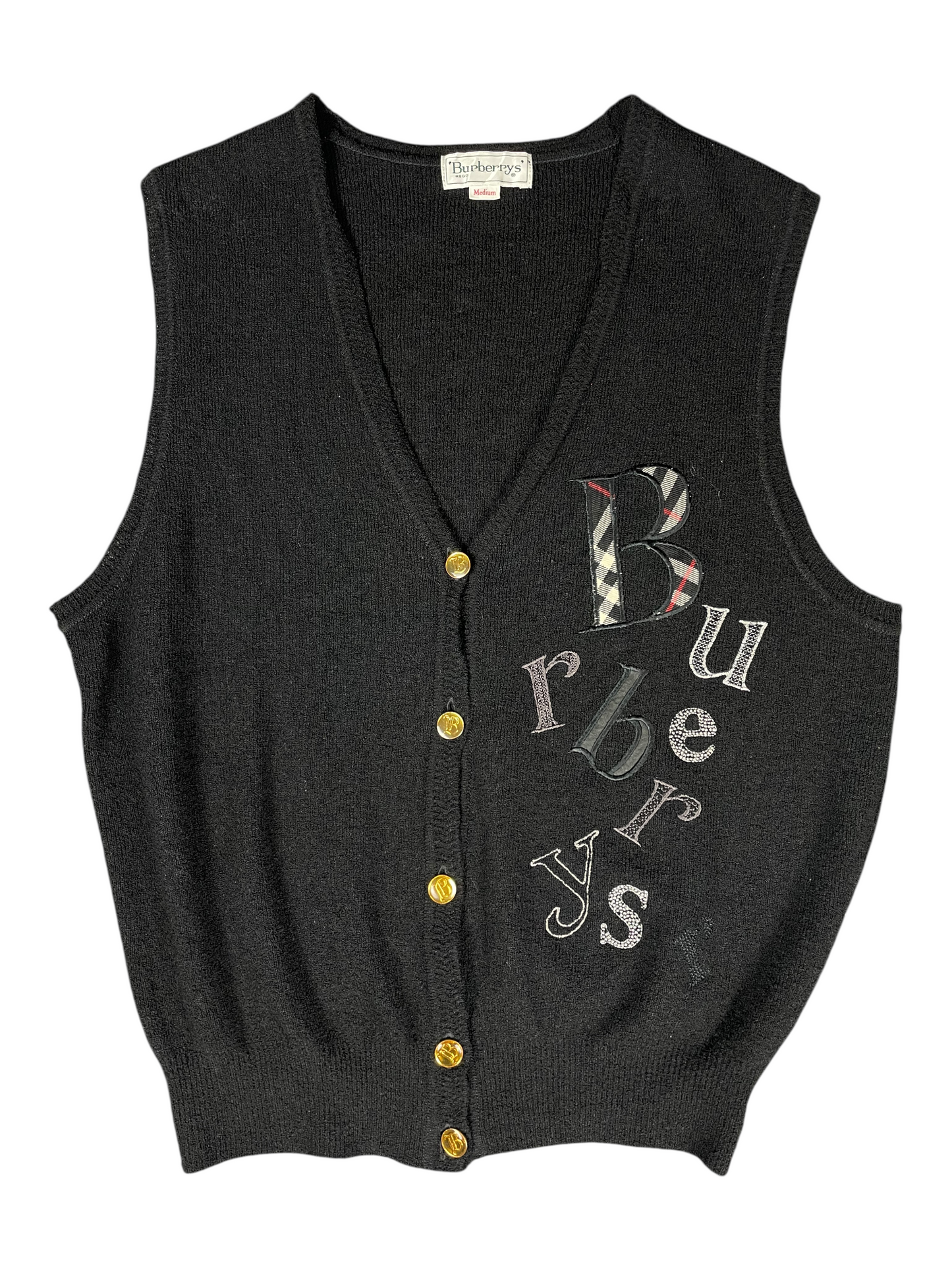 Burberry's V Neck Vest Women's UK 10