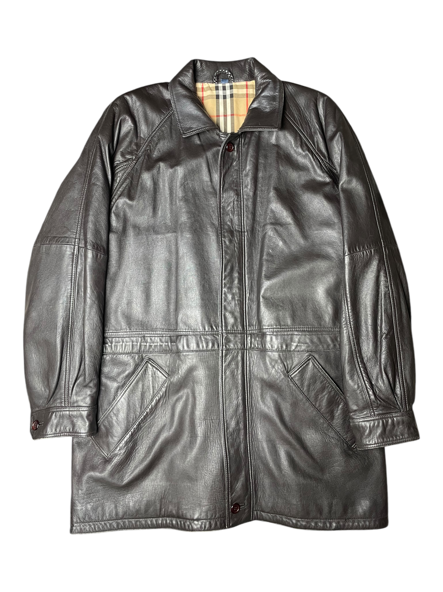 Burberry Leather Jacket Men's Size L