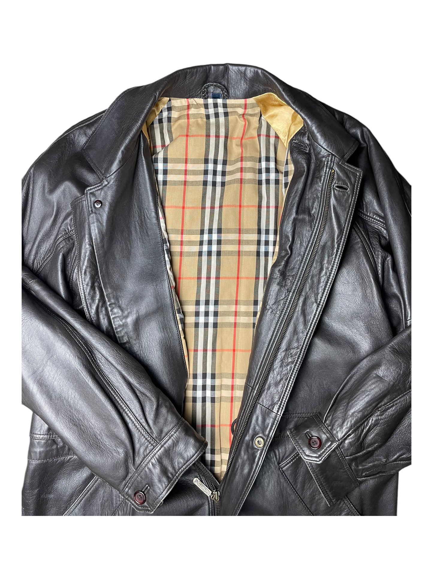 Burberry Leather Jacket Men's Size L
