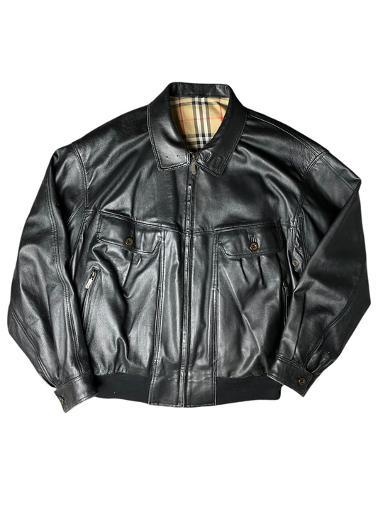 Burberry's Leather Jacket Men's Size XL