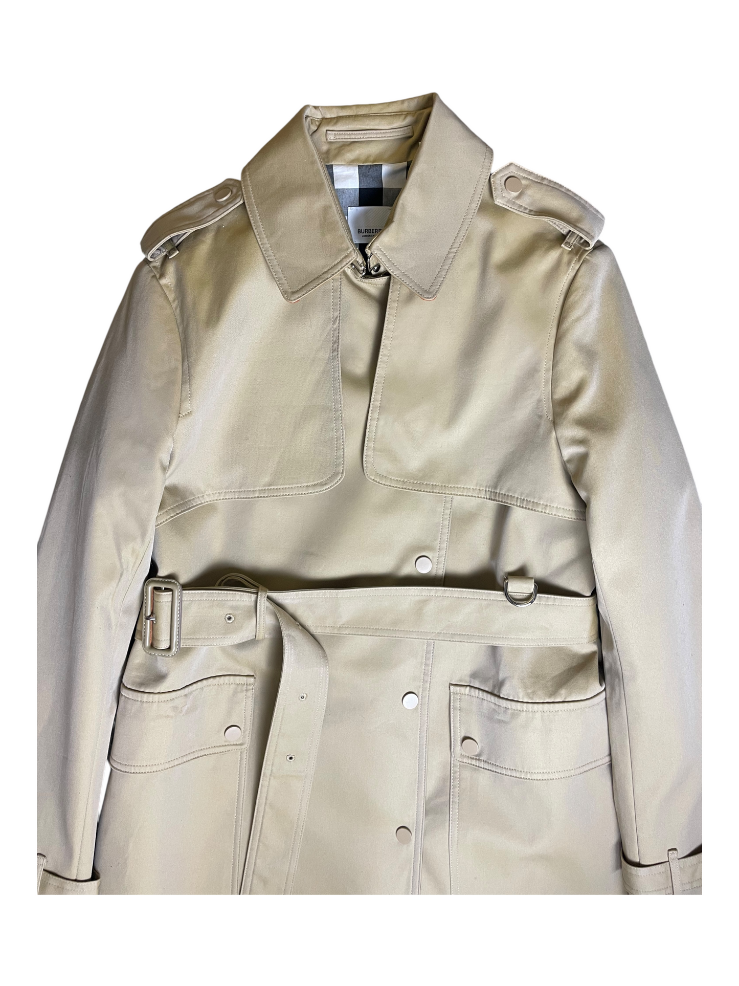 New Season Burberry Belted & Breasted Trench Coat Women's Size UK 8