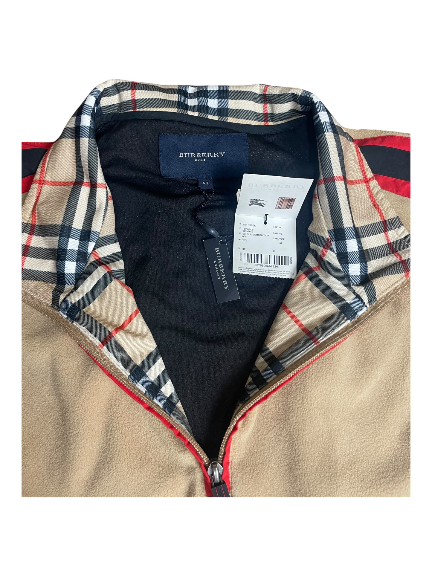 Burberry Golf Quarter Zip Fleece Men's Size XL