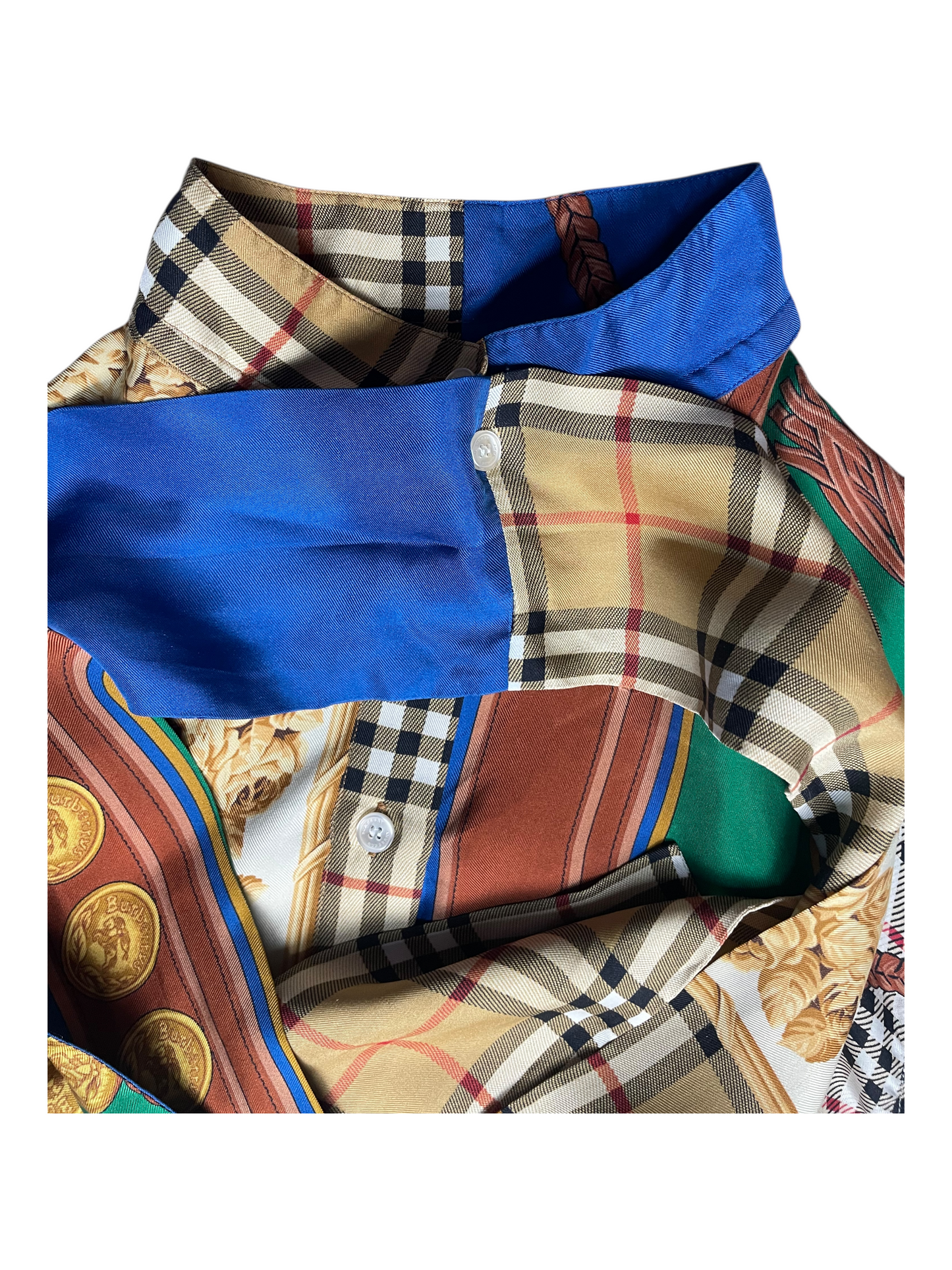 Burberry Silk Shirt With Detachable Scarf Women's Size UK 10