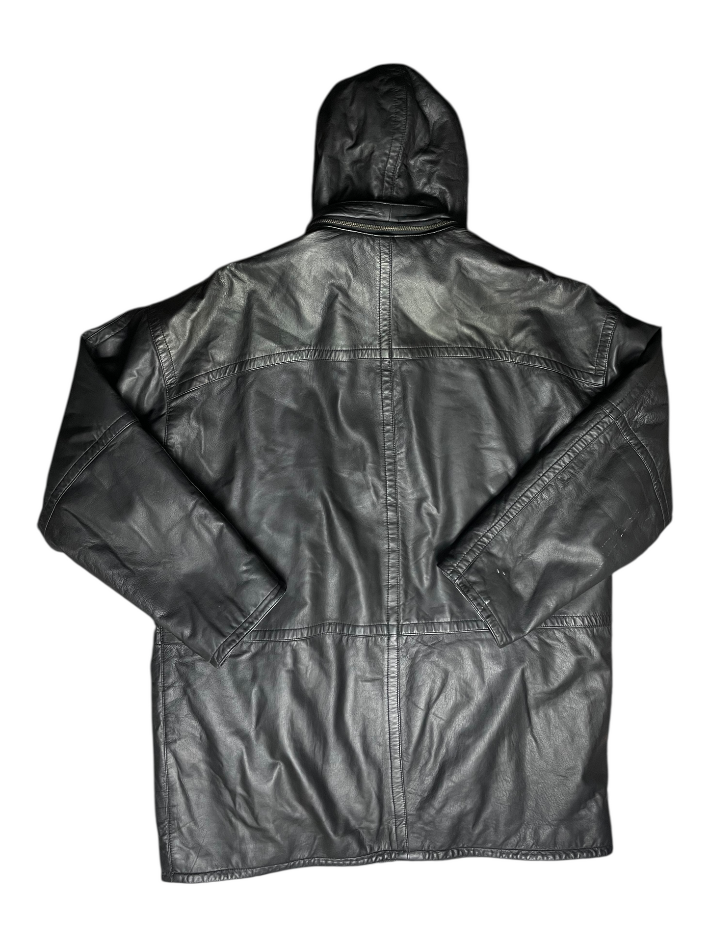 Burberry London Hooded Leather Jacket Men's Size XXL