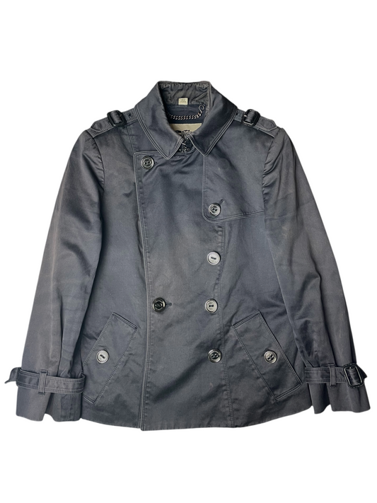 Burberry London Cropped Trench Coat Belted Women's Size UK 6