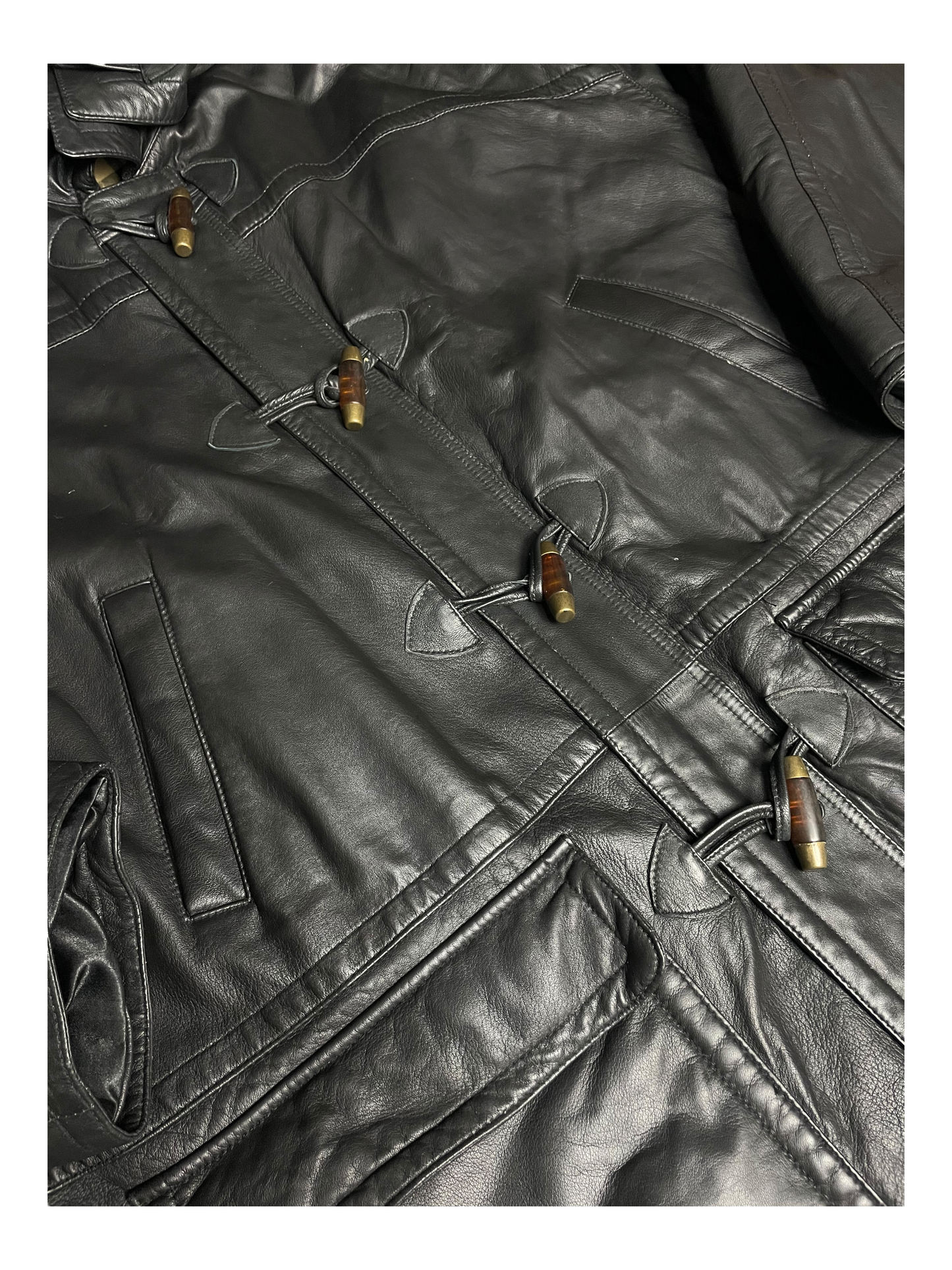 Burberry London Hooded Leather Jacket Men's Size XXL
