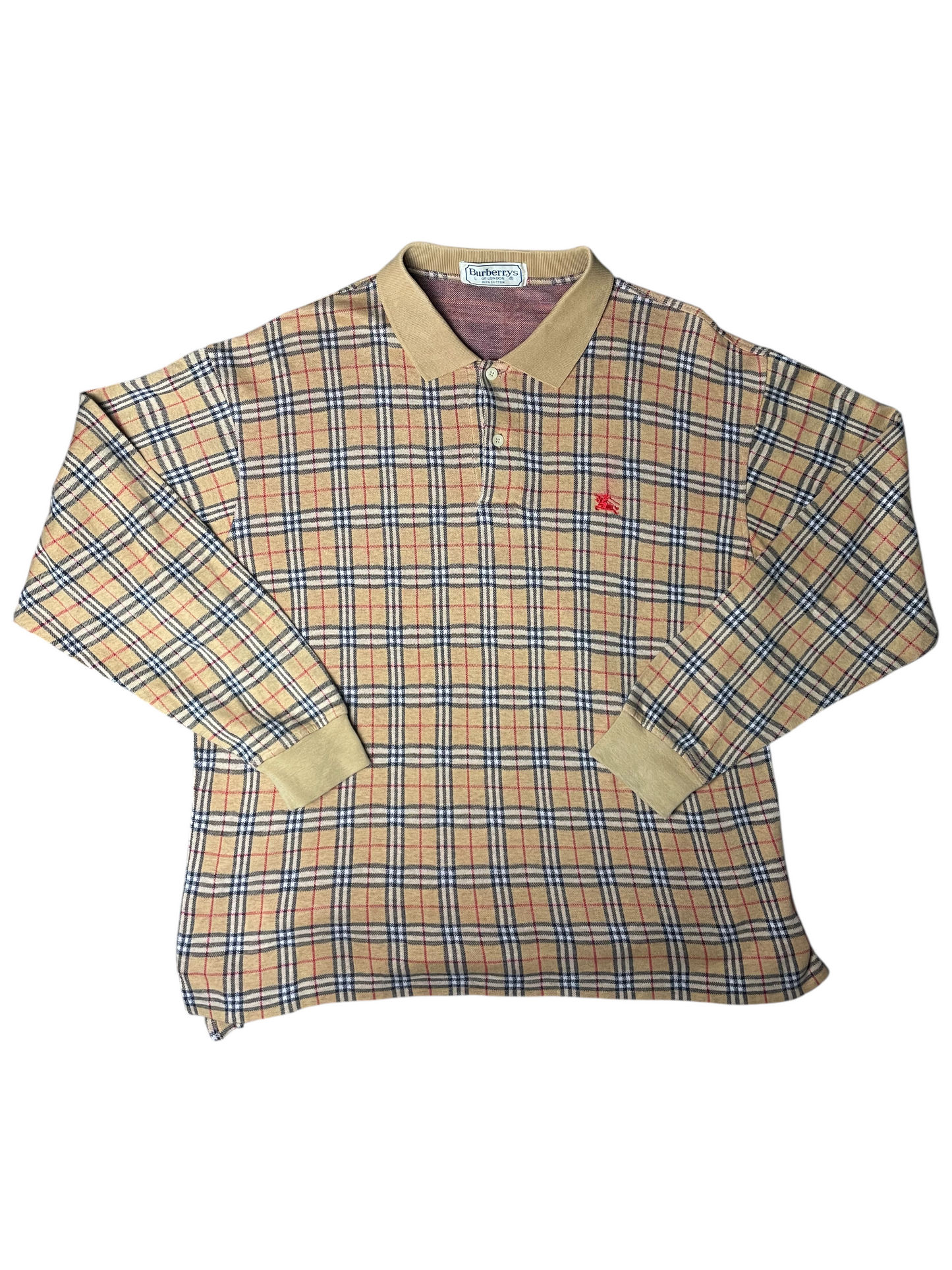 Burberry's Long Sleeve Polo Men's Size L