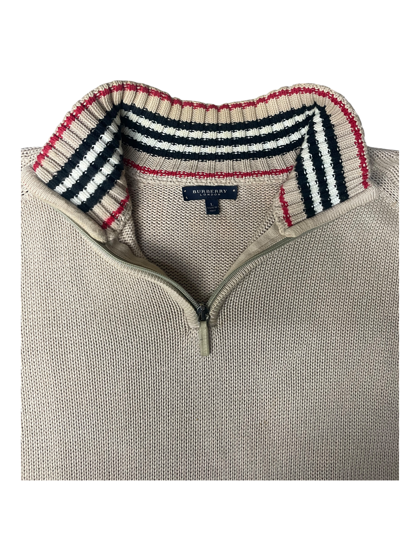 Burberry London Quarter Zip Knit Men's Size L
