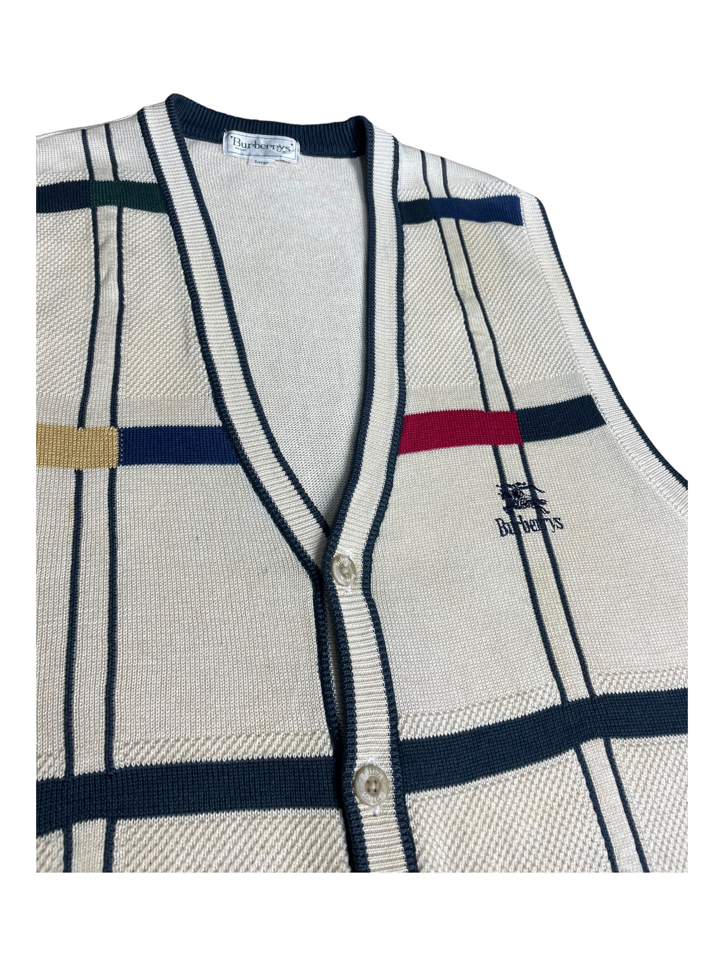 Burberry's V-Neck Knit Vest Men's Size L