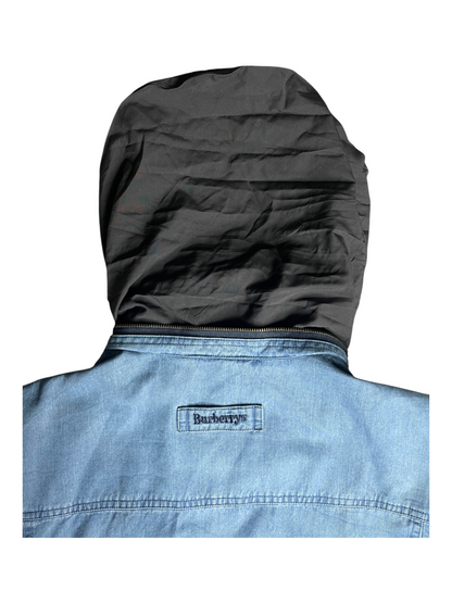 Burberry's Lightweight Denim Hooded Jacket Men's Size M