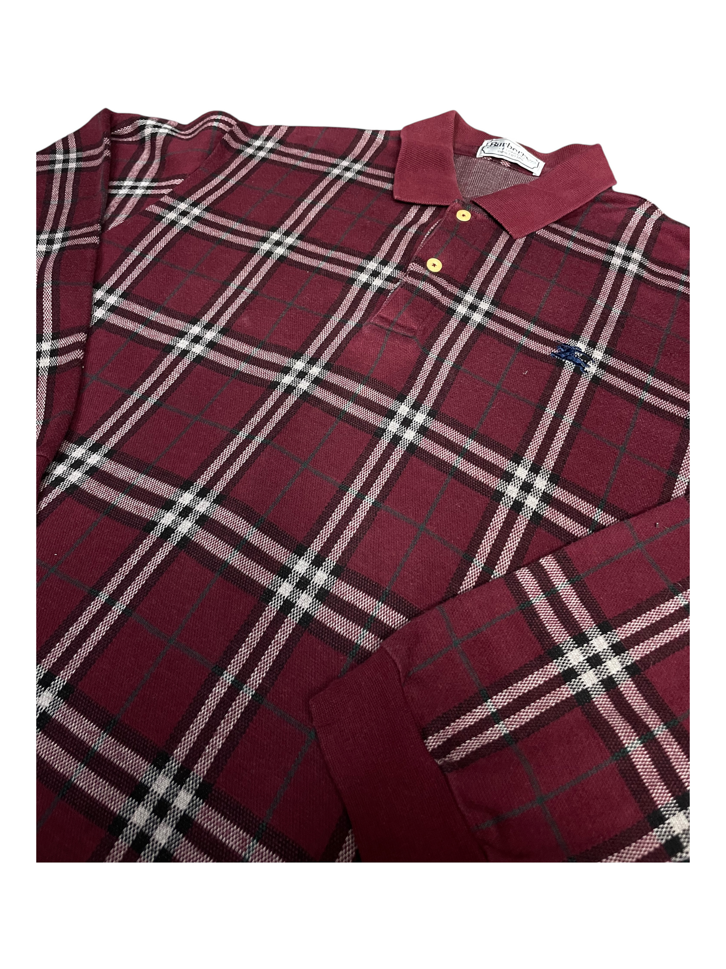Burberry's Long Sleeve Polo Men's Size L