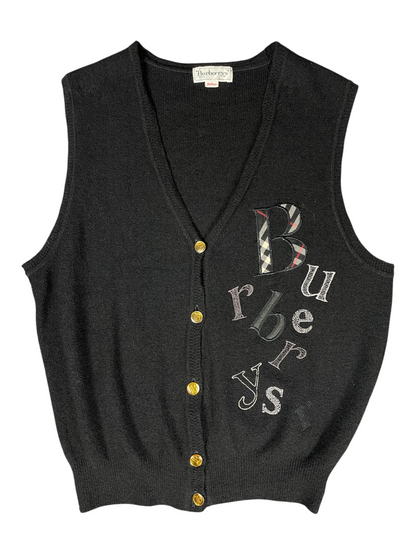 Burberry's V Neck Vest Women's UK 10