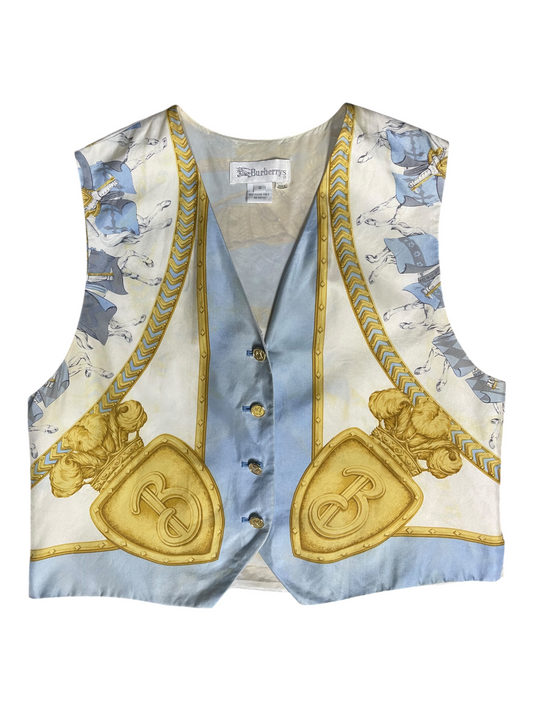 Burberry's Silk V-Neck Waistcoat Women's Size UK 8