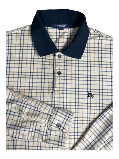 Burberry London Long Sleeve Polo Top Men's Size L