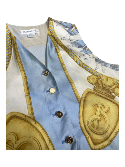 Burberry's Silk V-Neck Waistcoat Women's Size UK 8