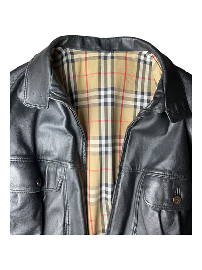 Burberry's Leather Jacket Men's Size XL