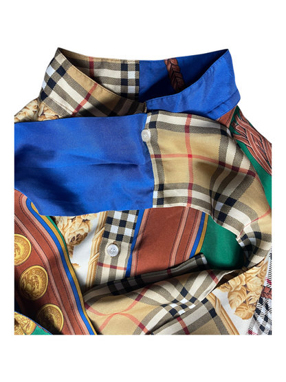Burberry Silk Shirt With Detachable Scarf Women's Size UK 10